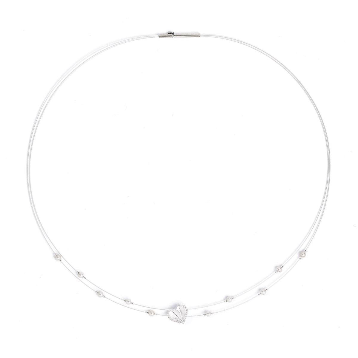 Collier Corelis von BERND WOLF aus 925er Sterlingsilber mit Süßwasserperle, Designlinie Hearts.