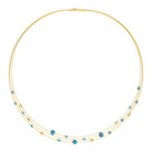 Collier Cubetinos von BERND WOLF aus 24-Karat-goldplattiertem Sterlingsilber mit Apatit, Designlinie Cubes.