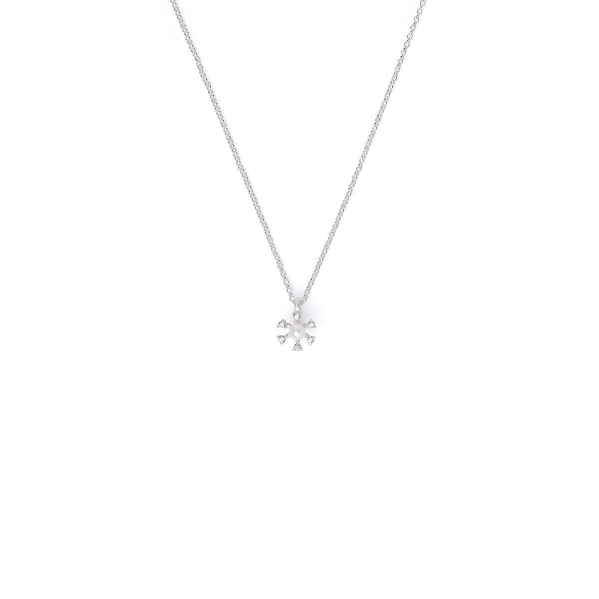 Kette mit Anhänger Crystalli von BERND WOLF aus 925er Sterlingsilber mit Süßwasserperle, Designlinie Brilliana.