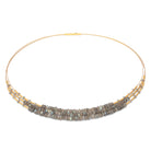 Collier Trifali von BERND WOLF aus 24-Karat-goldplattiertem Sterlingsilber mit Labradorit, Designlinie Cleopatra.
