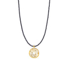 Kette mit Anhänger Selesto von BERND WOLF aus 24-Karat-goldplattiertem Sterlingsilber mit Spinell, Designlinie Swing.