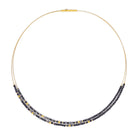 Collier Cusca von BERND WOLF aus 24-Karat-goldplattiertem Sterlingsilber mit Spinell, Designlinie Cubes.