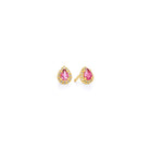 Ohrstecker Antini von BERND WOLF aus 24-Karat-goldplattiertem Sterlingsilber mit Turmalin pink, Designlinie Aqua.