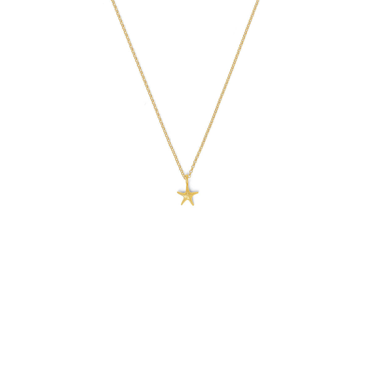 Kette mit Anhänger Seastar von BERND WOLF aus 24-Karat-goldplattiertem Sterlingsilber, Designlinie Maritim.