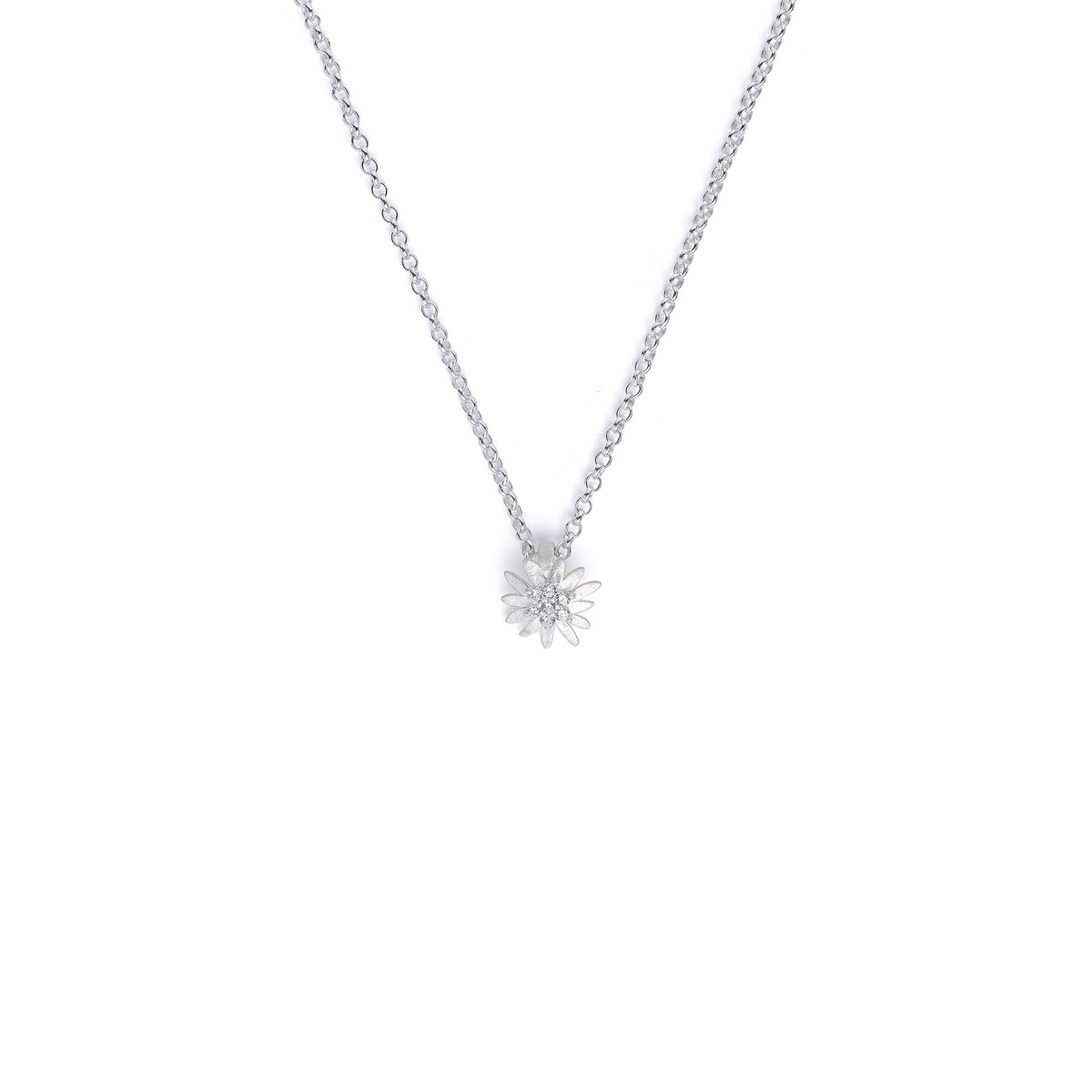 Kette mit Anhänger Almi von BERND WOLF aus 925er Sterlingsilber mit Zirkonia, Designlinie Bergwelt.