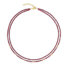 Halskette Cusoli von BERND WOLF aus 24-Karat-goldplattiertem Sterlingsilber mit Granat, Designlinie Cubes.