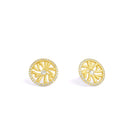 Ohrstecker Aquarose von BERND WOLF aus 24-Karat-goldplattiertem Sterlingsilber mit Zirkonia, Designlinie Aquarose.