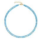 Halskette Cusoli von BERND WOLF aus 24-Karat-goldplattiertem Sterlingsilber mit Apatit, Designlinie Cubes.