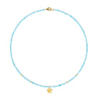 Halskette Franca von BERND WOLF aus 14-Karat-Gold mit Amazonit, Designlinie Frangipani.