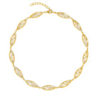 Halskette Selmia von BERND WOLF aus 24-Karat-goldplattiertem Sterlingsilber mit Zirkonia, Designlinie Swing.