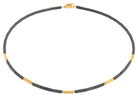 Halskette Debora von BERND WOLF aus 24-Karat-goldplattiertem Sterlingsilber mit Hämatin matt, Designlinie Basics.