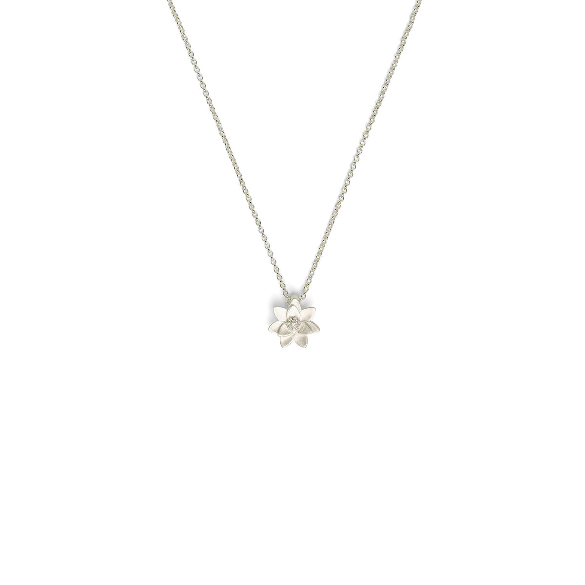 Kette mit Anhänger Hortensia von BERND WOLF aus 925er Sterlingsilber mit Zirkonia, Designlinie Hortensia.
