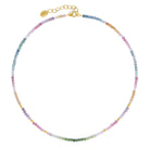 Kette mit Anhänger Rainbow von BERND WOLF aus 24-Karat-goldplattiertem Sterlingsilber mit Turmalin, Designlinie Cleopatra.