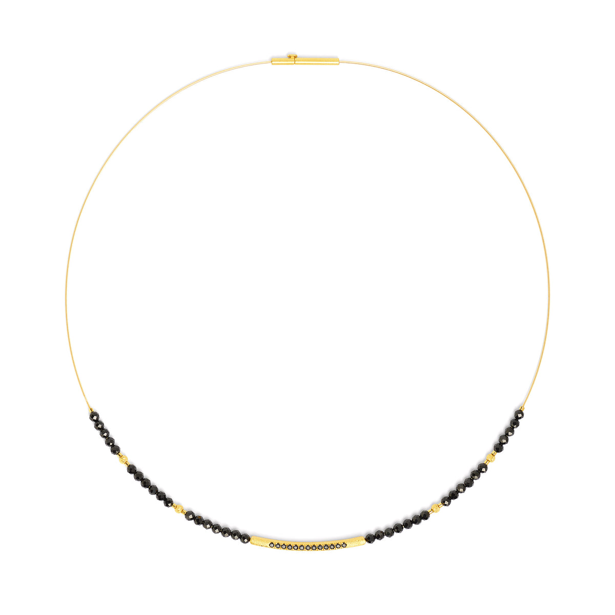 Collier Senbo von BERND WOLF aus 24-Karat-goldplattiertem Sterlingsilber mit Spinell, Designlinie Sentro.