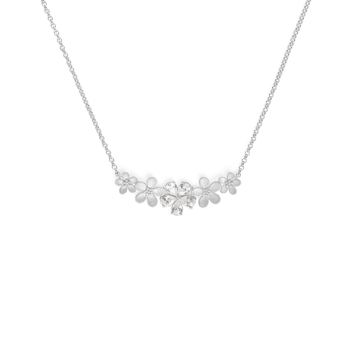 Kette mit Anhänger Margie von BERND WOLF aus 925er Sterlingsilber mit Zirkonia, Designlinie Flowertimes.