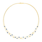 Collier Cusceno von BERND WOLF aus 24-Karat-goldplattiertem Sterlingsilber mit Kyanit, Designlinie Cubes.