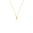 Kette mit Anhänger Rosadia von BERND WOLF aus 24-Karat-goldplattiertem Sterlingsilber mit Süßwasserperle, Designlinie Rose.