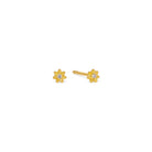 Ohrstecker Hortimini von BERND WOLF aus 24-Karat-goldplattiertem Sterlingsilber mit Zirkonia, Designlinie Hortensia.