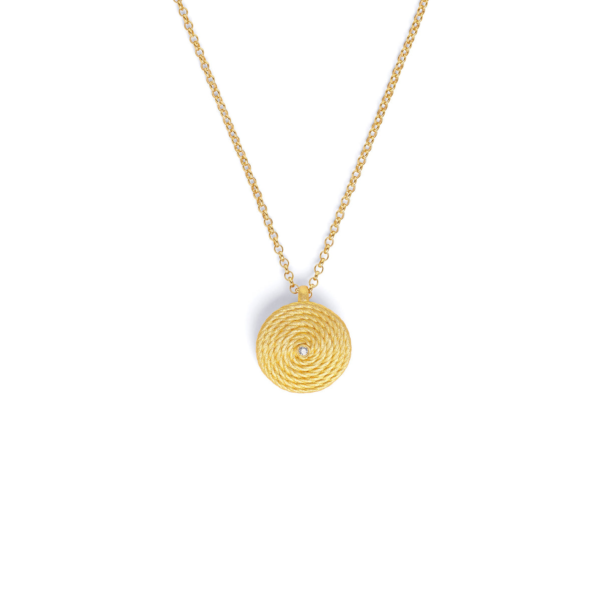 Kette mit Anhänger Lianas von BERND WOLF aus 24-Karat-goldplattiertem Sterlingsilber mit Zirkonia, Designlinie Maritim.