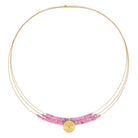 Collier Lianala von BERND WOLF aus 24-Karat-goldplattiertem Sterlingsilber mit Turmalin pink, Designlinie Liana.