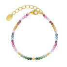 Armkette Rainbow von BERND WOLF aus 24-Karat-goldplattiertem Sterlingsilber mit Turmalin, Designlinie Cleopatra.