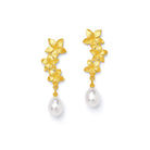 Ohrhänger Francesca von BERND WOLF aus 14-Karat-Gold mit Süßwasserperle, Designlinie Frangipani.