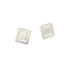 Ohrstecker Paspi von BERND WOLF aus 925er Sterlingsilber mit Diamant, Designlinie Mosaik.