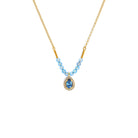 Kette mit Anhänger Marieli von BERND WOLF aus 24-Karat-goldplattiertem Sterlingsilber mit London blue Topas, Designlinie Aqua.