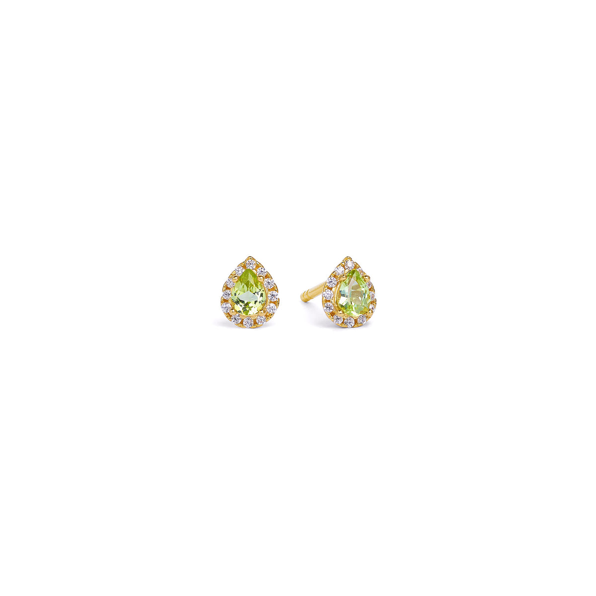 Ohrstecker Antini von BERND WOLF aus 24-Karat-goldplattiertem Sterlingsilber mit Peridot, Designlinie Aqua.