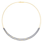 Collier Cuseniana von BERND WOLF aus 24-Karat-goldplattiertem Sterlingsilber mit Hämatin matt, Designlinie Cubes.