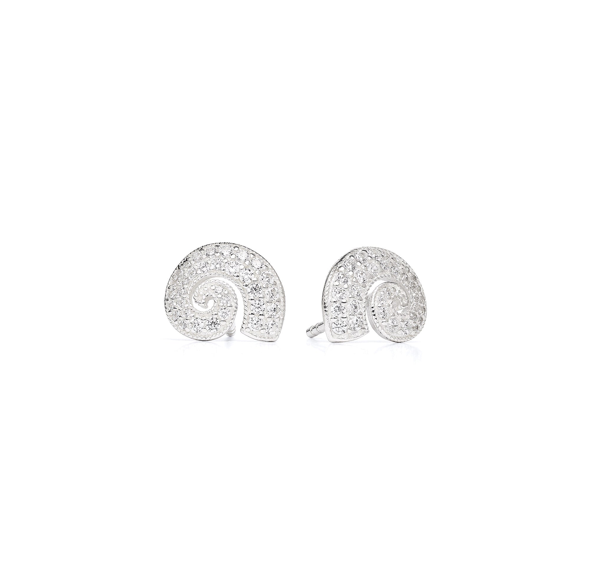 Ohrstecker Escali von BERND WOLF aus 24-Karat-goldplattiertem Sterlingsilber mit Zirkonia, Designlinie Maritim.