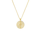Kette mit Anhänger Pirouello von BERND WOLF aus 24-Karat-goldplattiertem Sterlingsilber mit Zirkonia, Designlinie Pirouette.