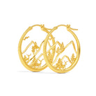 Creolen Bergwelt von BERND WOLF aus 24-Karat-goldplattiertem Sterlingsilber, Designlinie Bergwelt.