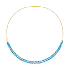 Collier Cusca von BERND WOLF aus 24-Karat-goldplattiertem Sterlingsilber mit Apatit, Designlinie Cubes.