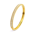 Armreif Alana von BERND WOLF aus 24-Karat-goldplattiertem Sterlingsilber mit Süßwasserperle, Designlinie Sparkling Pavé.