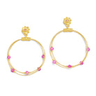 Ohrhänger Rondelli von BERND WOLF aus 24-Karat-goldplattiertem Sterlingsilber mit Turmalin pink, Designlinie Glücksbringer.