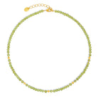 Halskette Lampana von BERND WOLF aus 24-Karat-goldplattiertem Sterlingsilber mit Peridot, Designlinie Lampa.