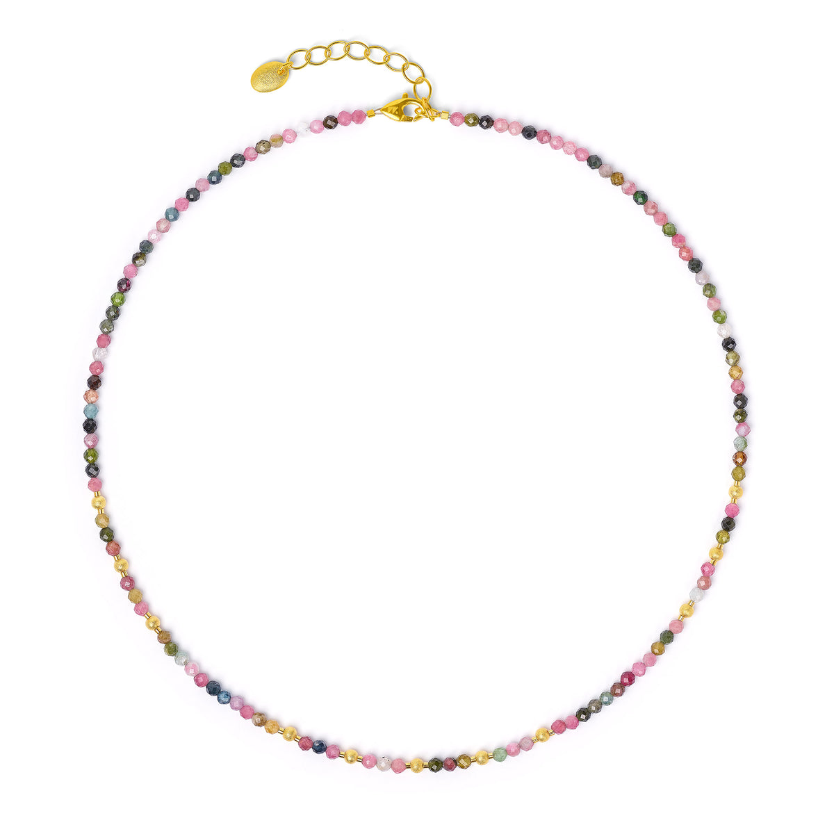 Halskette Clesa von BERND WOLF aus 24-Karat-goldplattiertem Sterlingsilber mit Turmalin, Designlinie Cleopatra.