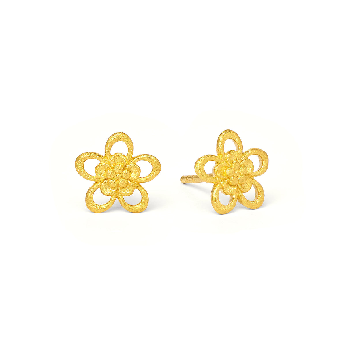 Ohrstecker Cerosa von BERND WOLF aus 24-Karat-goldplattiertem Sterlingsilber, Designlinie Flowertimes.
