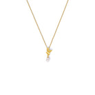 Kette mit Anhänger Dricia von BERND WOLF aus 24-Karat-goldplattiertem Sterlingsilber mit Süßwasserperle, Designlinie Aqua.