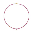 Kette mit Anhänger Solena von BERND WOLF aus 14-Karat-Gold mit Rhodolith, Designlinie Soleil.