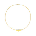 Collier Lentje von BERND WOLF aus 24-Karat-goldplattiertem Sterlingsilber mit Süßwasserperle, Designlinie Flowertimes.