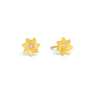 Ohrstecker Hortini von BERND WOLF aus 24-Karat-goldplattiertem Sterlingsilber mit Zirkonia, Designlinie Hortensia.