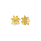 Ohrstecker Hortensia von BERND WOLF aus 24-Karat-goldplattiertem Sterlingsilber mit Zirkonia, Designlinie Hortensia.