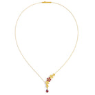 Collier Yamacella von BERND WOLF aus 24-Karat-goldplattiertem Sterlingsilber mit Granat, Designlinie Flowertimes.