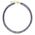 Halskette Cutrias von BERND WOLF aus 24-Karat-goldplattiertem Sterlingsilber mit Spinell, Designlinie Cubes.