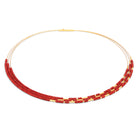 Collier Clia von BERND WOLF aus 24-Karat-goldplattiertem Sterlingsilber mit Wurzelkoralle, Designlinie Cleopatra.