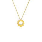 Kette mit Anhänger Rosenne von BERND WOLF aus 24-Karat-goldplattiertem Sterlingsilber mit Diamant, Designlinie Rose.