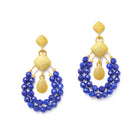 Ohrhänger Clindro von BERND WOLF aus 24-Karat-goldplattiertem Sterlingsilber mit Lapislazuli, Designlinie Cleopatra.