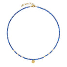 Halskette Rosemarie von BERND WOLF aus 24-Karat-goldplattiertem Sterlingsilber mit Kyanit, Designlinie Rose.